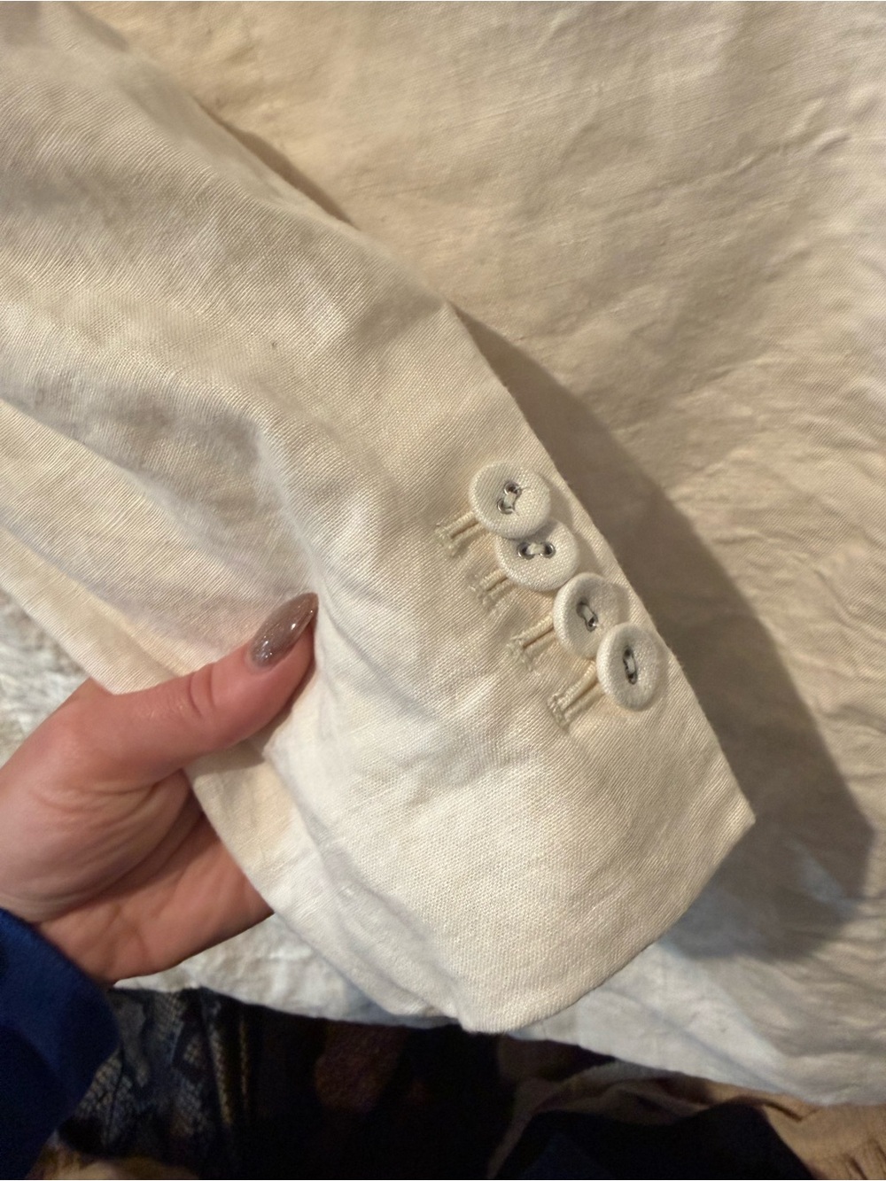 Everlane Cream Linen-Blend Tailored Blazer Size 4 - Picture 5 of 5